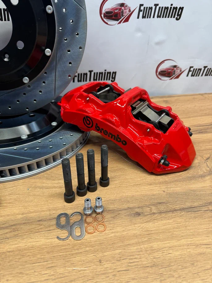 Brembo F40, диски 380 мм с электроприводом для электроручника на автомобиль Haval H9, задняя ось — изображение 3